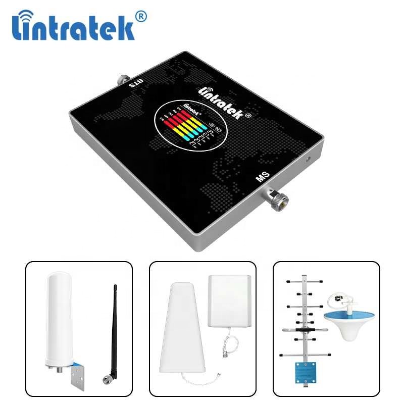 Lintratek big coverage five bands signal booster gsm cdma lte 800 900 1800 2100 2600mhz 2G 3G 4G AGC mobile signal boosters